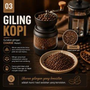 Menyeduh Kopi dengan French Press Langkah 03