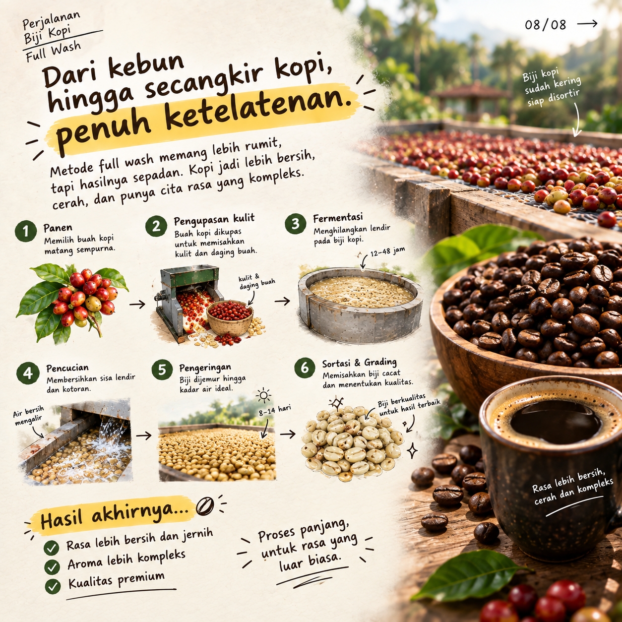 Biji Kopi Metode Full Wash 08