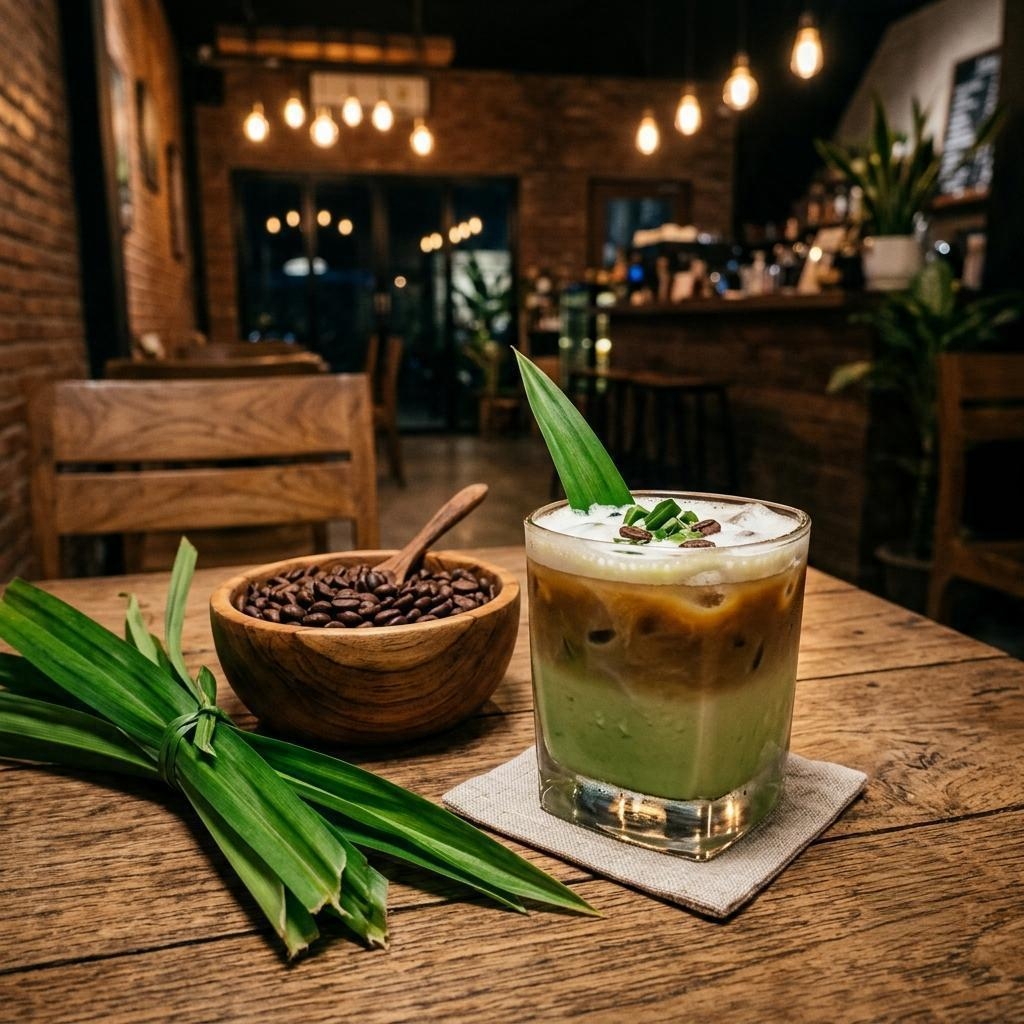 Resep Es Kopi Susu Pandan